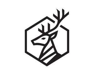 Reindeer logo design vector illustration