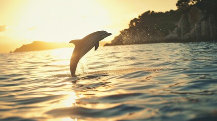 Nature: Dolphins Jumping at Sea in a Majestic Display