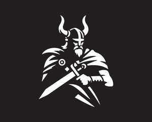 Viking Logo Design Vector Template. Human Viking Logo Design Icon Symbol Vector Illustration.