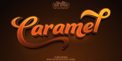 Caramel editable text effect, customizable sweet and candy 3d font style