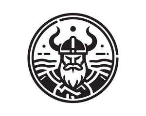 Viking Logo Design Vector Template. Human Viking Logo Design Icon Symbol Vector Illustration.