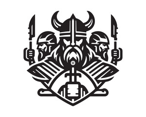 Viking Logo Design Vector Template. Human Viking Logo Design Icon Symbol Vector Illustration.