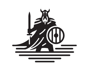Viking Logo Design Vector Template. Human Viking Logo Design Icon Symbol Vector Illustration.