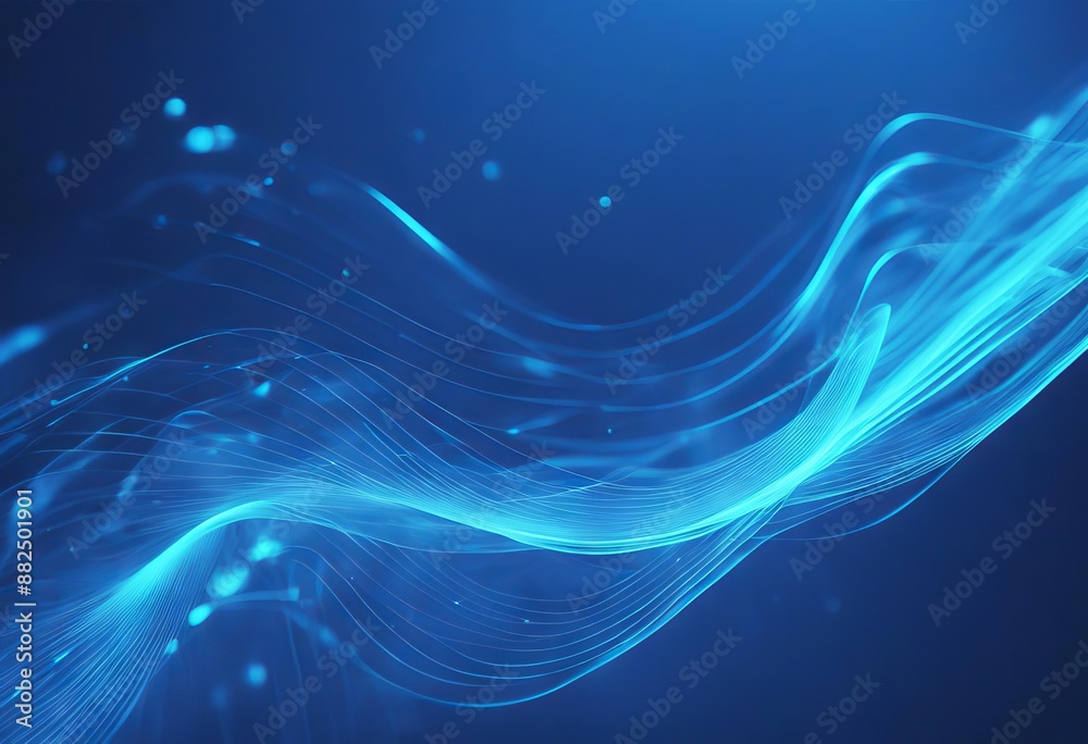 Wall mural stream background illustration digital color blue fractal 3d abstract wave concept rendering