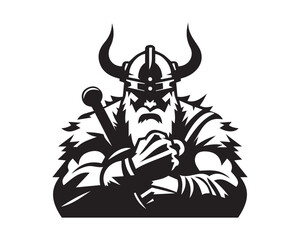 Viking Logo Design Vector Template. Human Viking Logo Design Icon Symbol Vector Illustration.