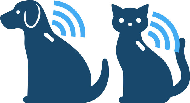 ペット用のマイクロチップのアイコン（pet microchip icon）