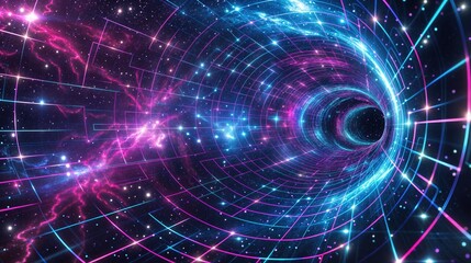 Synthwave Wireframe Tunnel