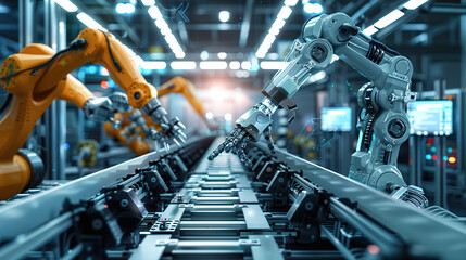 Industrial robots on the modern factory floor
