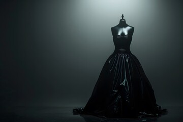 An elegant silhouette of a bride in a long wedding gown illustrates the beauty of a woman's fashion and style