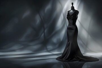 An elegant silhouette of a bride in a long wedding gown illustrates the beauty of a woman's fashion and style