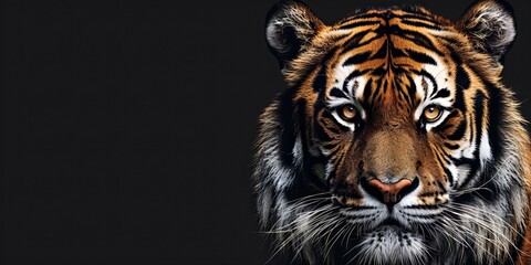 Tiger Poster design, realistic, HD, copy space - generative ai