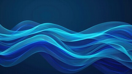 Obraz premium Abstract flowing blue wave pattern on a dark background, representing fluid movement, smooth lines, and modern digital design.