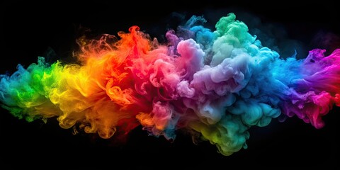 Obraz premium Vibrant explosion of colored smoke creating abstract effect , vibrant, explosion, colored, smoke, dynamic, blue, teal, yellow