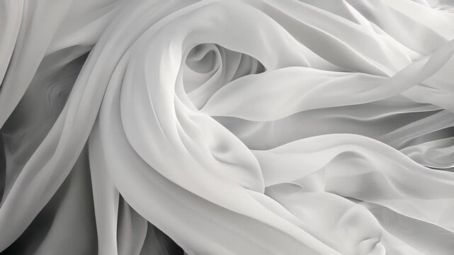 The intricate weave of creases and wrinkles in cled fabric capturing a sense of movement. Black and white art