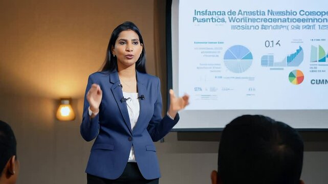 Businesswoman making a presentation at a seminar
