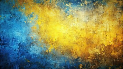 Obraz premium Vivid abstract grunge texture in yellow and blue hues for a best-selling wallpaper, abstract, grunge, texture, vivid