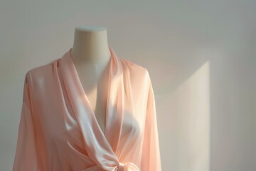 Chic Pastel Silk Blouse on Invisible Mannequin for Fashion Inspiration hael5471