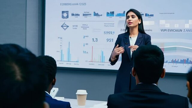 Businesswoman making a presentation at a seminar