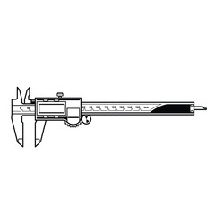 Vernier calipers Line Art Vector