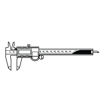 black caliper measuring tool clip art preview
