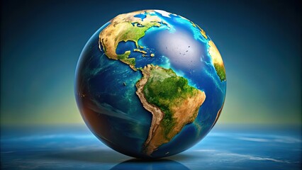 Realistic rendering of Earth globe focused on South America , Earth, globe, planet,rendering, South America, continent, geography