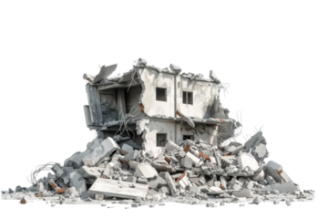 Collapsed Building Rubble PNG Transparency Isolated Image