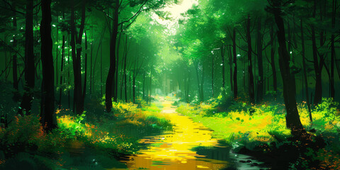 Obraz premium 緑と黄色のグラデーションのある背景