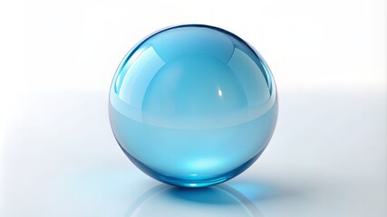 A blue sphere with a reflective surface