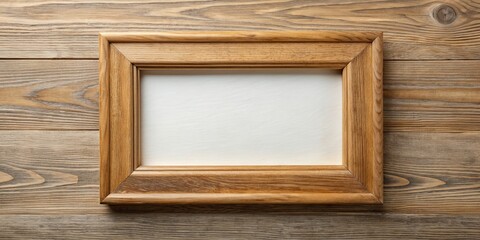 Wooden frame mockup hanging on wall for artwork placement, frame, mockup, wooden, wall, artwork, decoration, template, interior