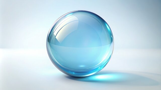 A blue sphere with a reflective surface