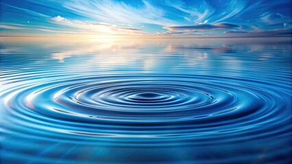 Naklejka premium Soothing water background with ripples and reflections, water, background, reflection, ripples, tranquility, peaceful, blue