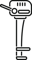 Simple yet effective line icon of a boat motor, perfect for representing nautical power and propulsion