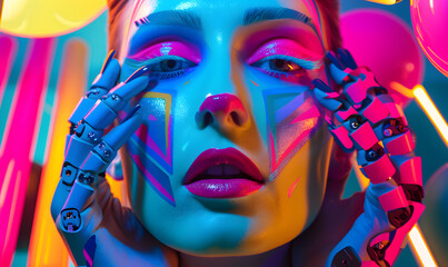 Fototapeta premium technology-themed beauty graphic concept