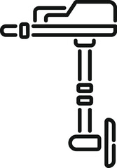 Simple outline depicting a boat motor, perfect for projects related to marine transportation, water sports, and nautical equipment
