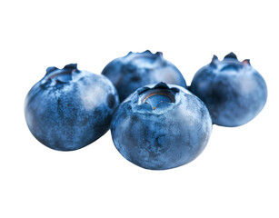 Obraz premium Vibrant Blueberries Stand Out on White Background