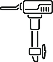 Obraz premium Simple line art icon of a boat motor, perfect for representing marine engines and water transportation