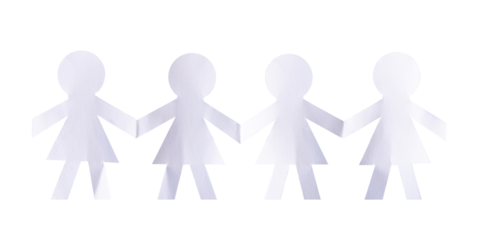 paper people holding hands