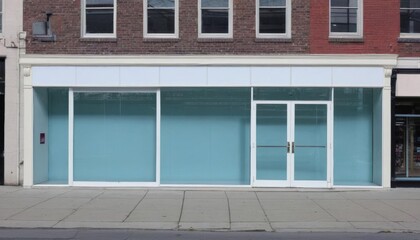 Fototapeta premium retail glass window storefront modern empty window modern store shop store vacant retail glasses vacant empty shop