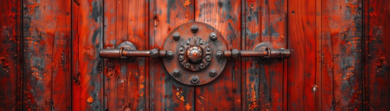 Rustic Door Hardware A Timeless Blend of Artistic Design and Enduring Beauty, Rustic Door Hardware, Vintage Door Knob, Antique Door Lock, Wooden Door, Red Door, Architectural Detail, Heritage Design