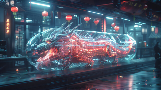 living room and kitchen interior with home design 
transparent bottle encasing a modern, futuristic castle lights in the night