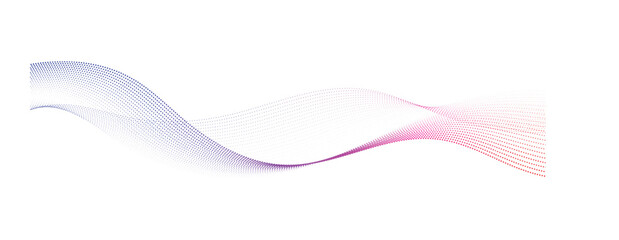 smooth flowing wave dots halftone lines dynamic blue purple pink gradient isolated on transparent background concept of technology, digital, communication, science, music vector illustration