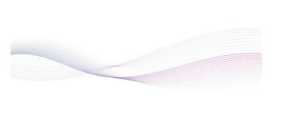smooth flowing wave dots halftone lines dynamic blue purple pink gradient isolated on transparent background concept of technology, digital, communication, science, music vector illustration