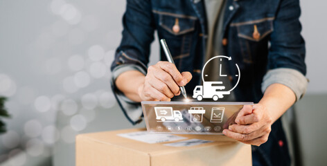 Fast & Satisfied Delivery: Tech in Delivery Person's Hands