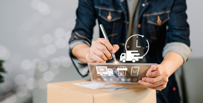 Fast & Satisfied Delivery: Tech in Delivery Person's Hands