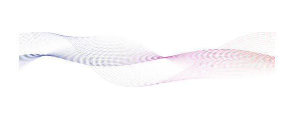 smooth flowing wave dots halftone lines dynamic blue purple pink gradient isolated on transparent background concept of technology, digital, communication, science, music vector illustration