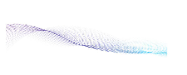 smooth flowing wave dots halftone lines dynamic blue purple pink gradient isolated on transparent background concept of technology, digital, communication, science, music vector illustration