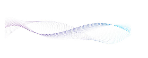 smooth flowing wave dots halftone lines dynamic blue purple pink gradient isolated on transparent background concept of technology, digital, communication, science, music vector illustration