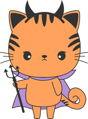Halloween cat devil