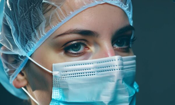Focused healthcare worker in protective gear