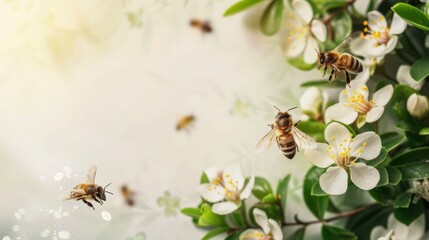 World bee day background and honey with copy space. National Wildlife Day, World Wildlife Day, Wildlife Conservation Day, and many more.